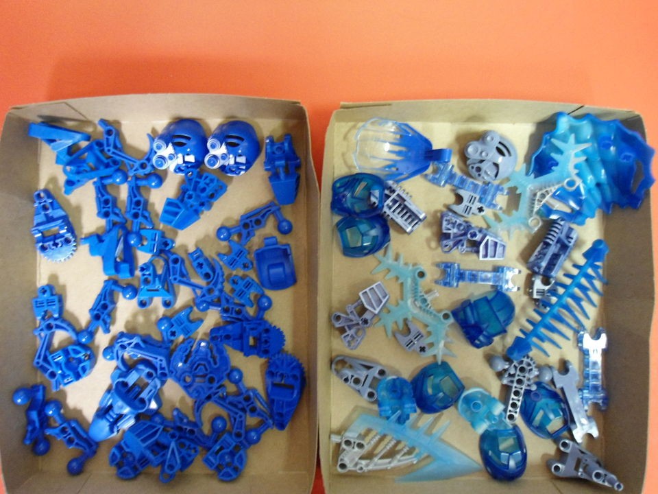 LEGO 68 BIONICLE part BLUE sand trans COLOR LOT mask head Torso foot 