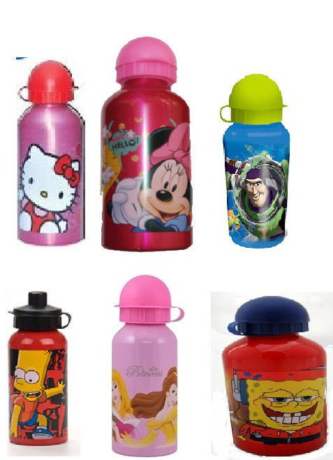   BOYS OR GIRLS NOVELTY /TV CHARACTERS ALUMINIUM SPORTS / WATER BOTTLES