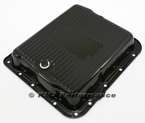 GM 700R4 4L60E Black Transmission Pan Stock Capacity Automatic Trans 