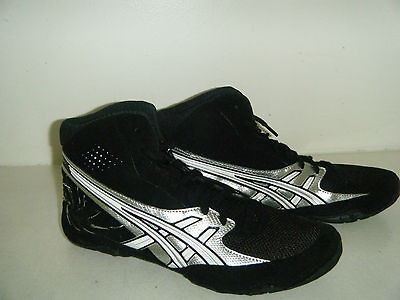 ASICS CAEL SANDERSON Wrestling Boots Black/silver Mens Sz 8 US New