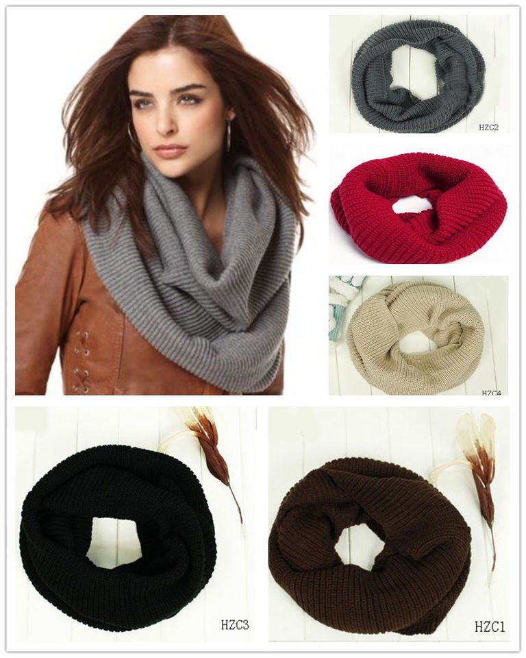 Colors F Pick Modern Super Chunky Knit Circle Loop Cowl Infinity 