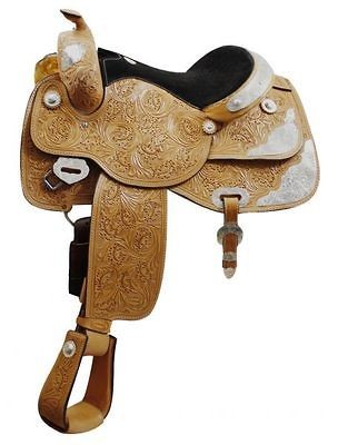 14 Full Tooled Western Show Horse Saddle SUPERIOR QUALITY by Showman 