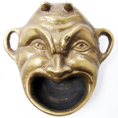 Brass WALL MOUNT DEVIL HEAD beer soda BOTTLE OPENER to