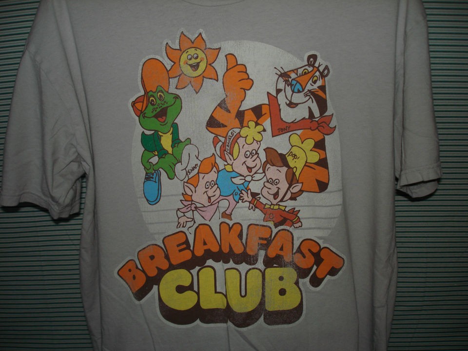   Shirt Mens XL Breakfast Club Cereal Gray  Tiger Tee