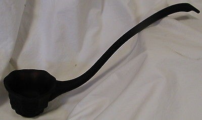 Black Satin Glass Grape Pattern Punch Bowl Ladle