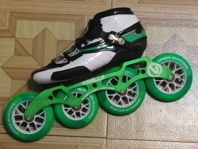 Vanilla Green Machine Inline Speed Skate 2012 Model ABEC 9 3 X 110 