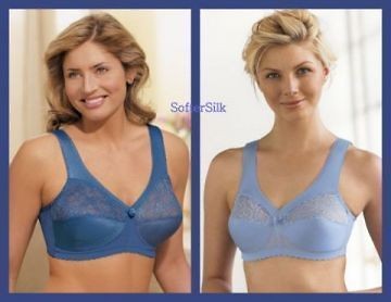 Glamorise Magic Lift Bra 1000 Blue Wirefree Band Sizes 36 48 NEW 