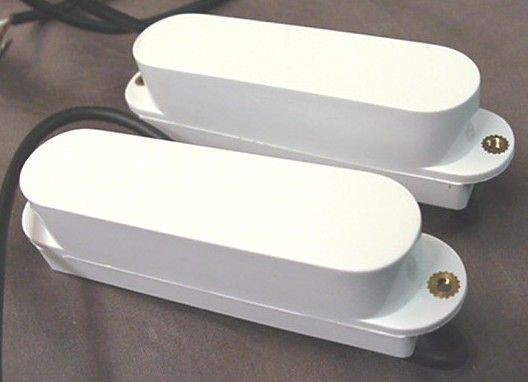 NOISELESS GUITAR PICKUPS WHITE SINGLE COIL SET OF 2