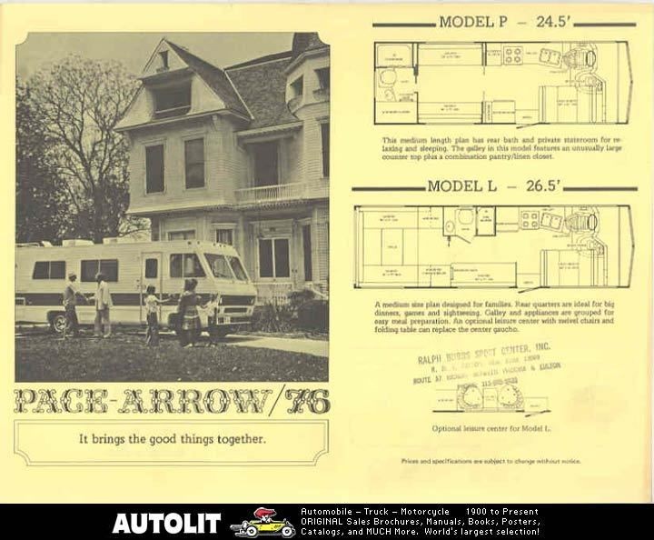 1976 Fleetwood Pace Arrow Motorhome RV Brochure