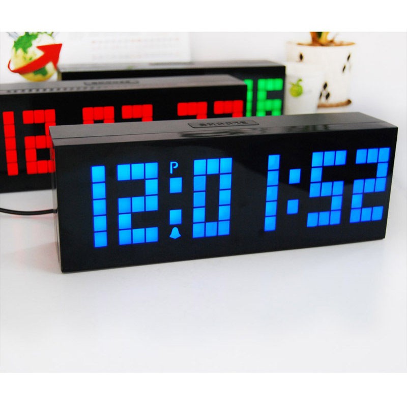 Digital Large Big Jumbo LED snooze wall desk alarm day of week 