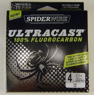 200YDS 4Lb Fluorocarbon line SPIDERWIRE ULTRACAST 200 yds 4 lb