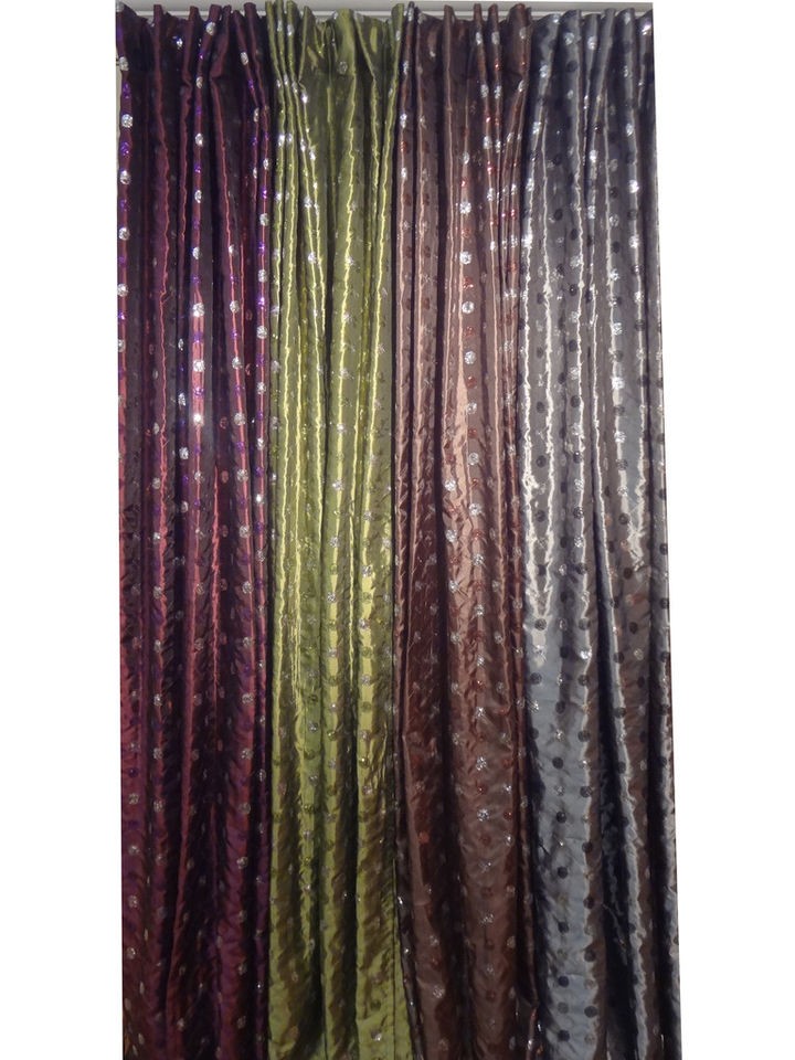 TAFFETA WINDOW CURTAIN PANEL, WINDOW TREATMENT, CURTAINS, SEQUENCE 