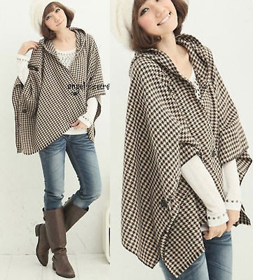 SC8 WRAP SCARF Shawl checked cape big plus size cloak