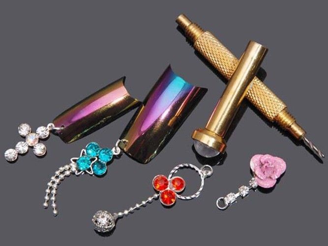 12 styles Nail Art Decoration Dangles Charms w/ Rhinestones