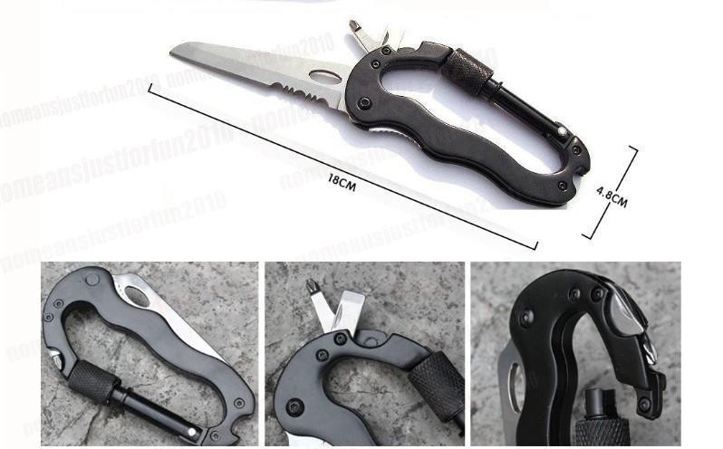 Multi tool Carabiners with Knife+ screw driver + bottle opener for 