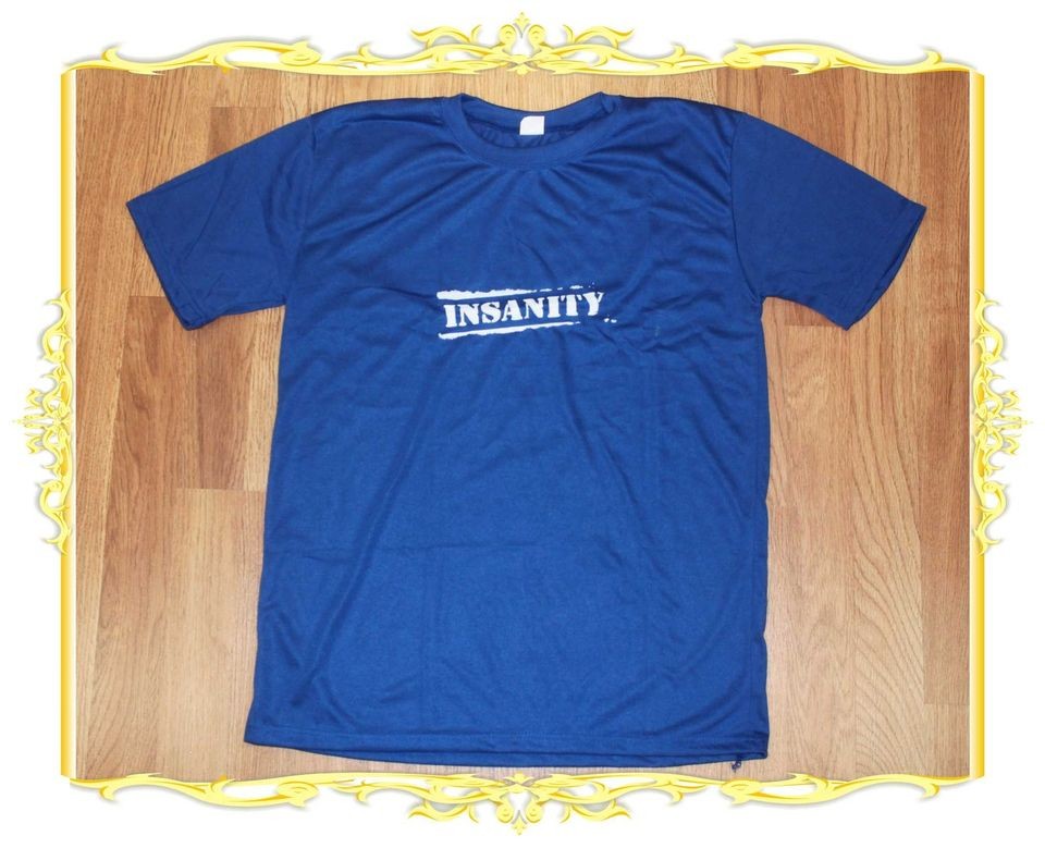   * NOT DVD * INSANITY ULTIMATE WORK OUT CARDIO FITNESS T SHIRT * NEW