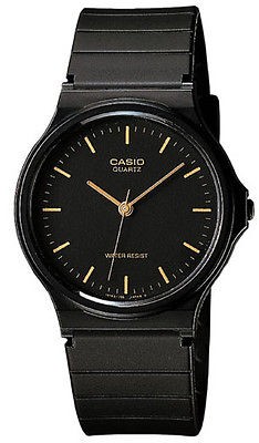 Casio MQ24 1E Mens Black Resin Strap Casual Black Dial Analog Watch