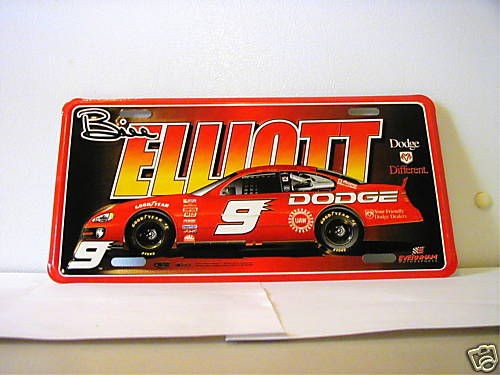 NEW BILL ELLIOTT METAL LICENSE PLATE/TAG