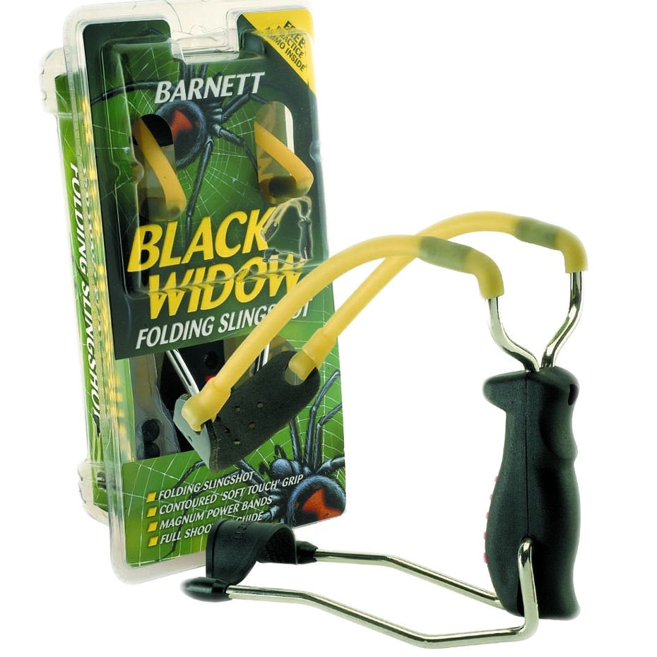 BARNETT BLACK WIDOW SLINGSHOT CATAPULT + AMMO NEW LOT