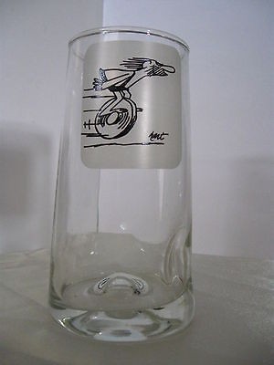 BC COMIC CARTOON GLASS DIMPLED TUMBLER JOHNNY HART CLEAR GLASS 10 