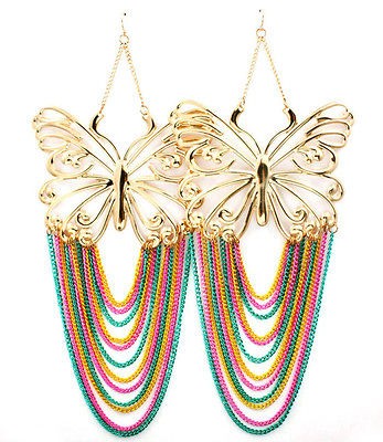   Wives Evelyn Poparazzi inspired Butterfly layered chain Earring