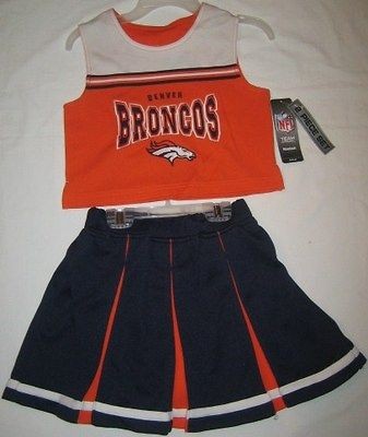 Denver Broncos Football Youth Girls 2 piece Cheerleading Outfit