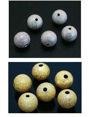   10mm,12mm Copper Round Stardust Spacer Charm Beads Silver Gold Plated