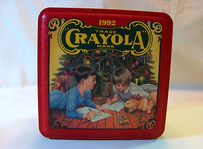 1992 CRAYOLA CHRISTMAS TIN WITH ORNAMENT