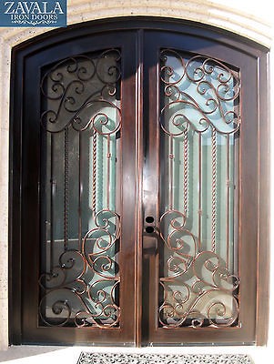 Wrought Iron Doors, Arched Double Door DD68010