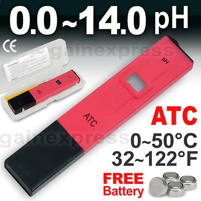 pH METER AQUARIUM SWIMMING POOL WATER TESTER ATC 0 14