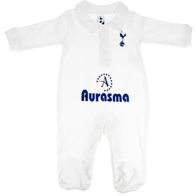 TOTTENHAM HOTSPUR FC SPURS BABY SLEEPSUIT HOME KIT 12 18mths 86cm GIFT 