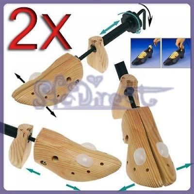 Pair Men Wooden Shoe Tree Stretcher Shaper Shoe Sz 8~14