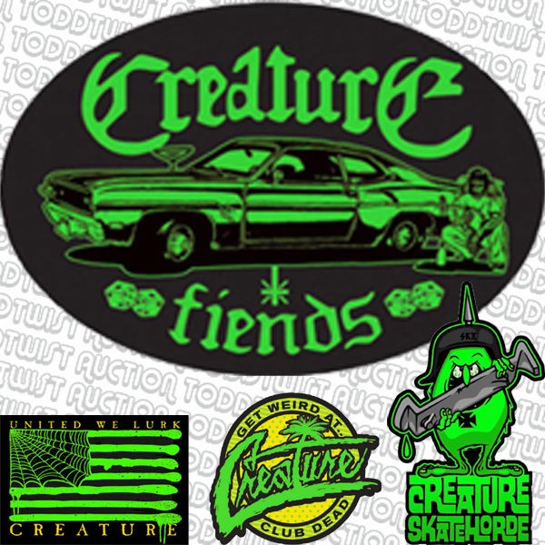 CREATURE Skateboard Sticker   Car Club Fiends & other assorted designs