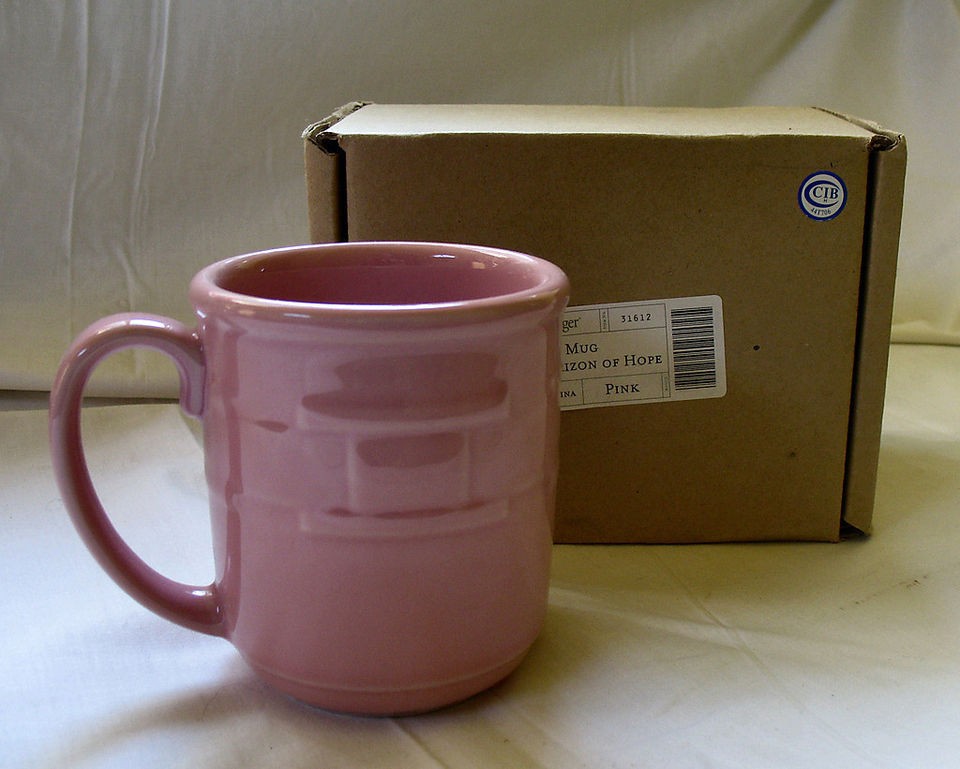 NIB LONGABERGER PINK MUG Horizon of Hope