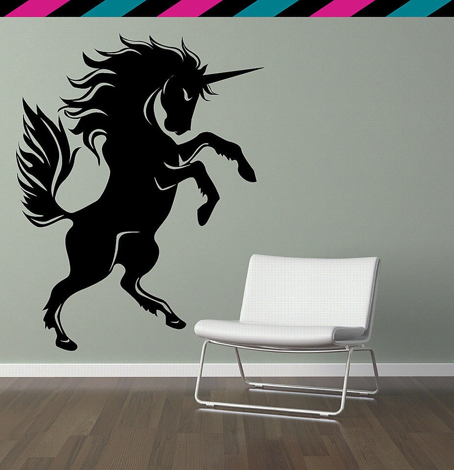 Unicorn horse pony stallion fantasy wall decal sticker tattoo 