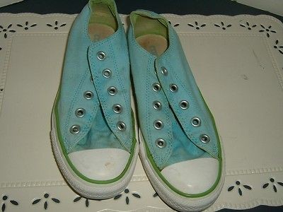 CONVERSE ALL STAR DOUBLE TONGUE SEAFOAM & LIME GREEN LOW TOPS SIZE WOS 