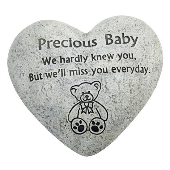 In Loving Memory Graveside Heart Plaque Stone   Precious Baby Grave 