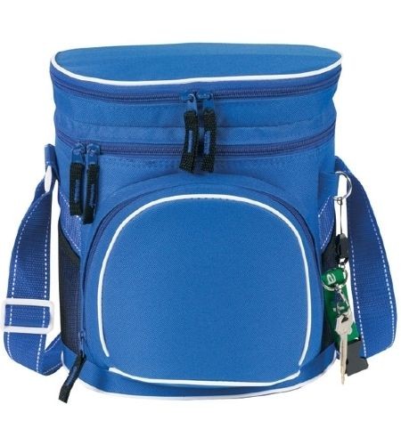 INSULATED COOLER LUNCH BAG POCKETS SHOULDER STRAP DOUBLE COMPARTMENT