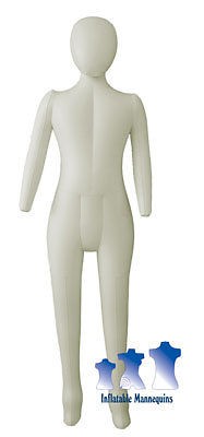 Inflatable Child Mannequin, FULL SIZE head & arms IVORY