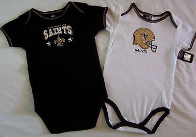 New Orleans Saints Baby Infant One Piece Creeper 2 Pack NWT