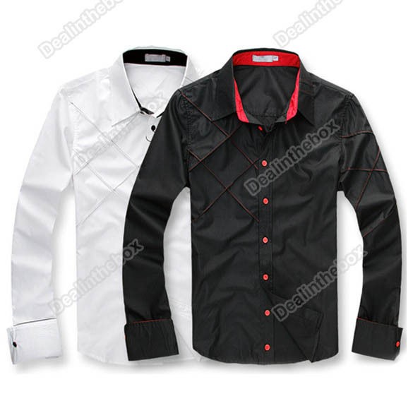 New Hot Mens Casual Long Sleeve Shirts Slim fit Stylish Luxury 2 