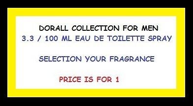 DC / DORALL COLLECTION COLOGNE FOR MEN / POUR HOMME 3.3 OZ 100 ML EDT 