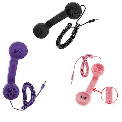 For iPhone 4/4S Volume Adjustable Retro POP Phone Handset 3.5mm 3 