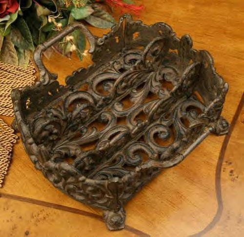 Cast Iron Silverware Caddy, Fleur de Lis, Drake Design