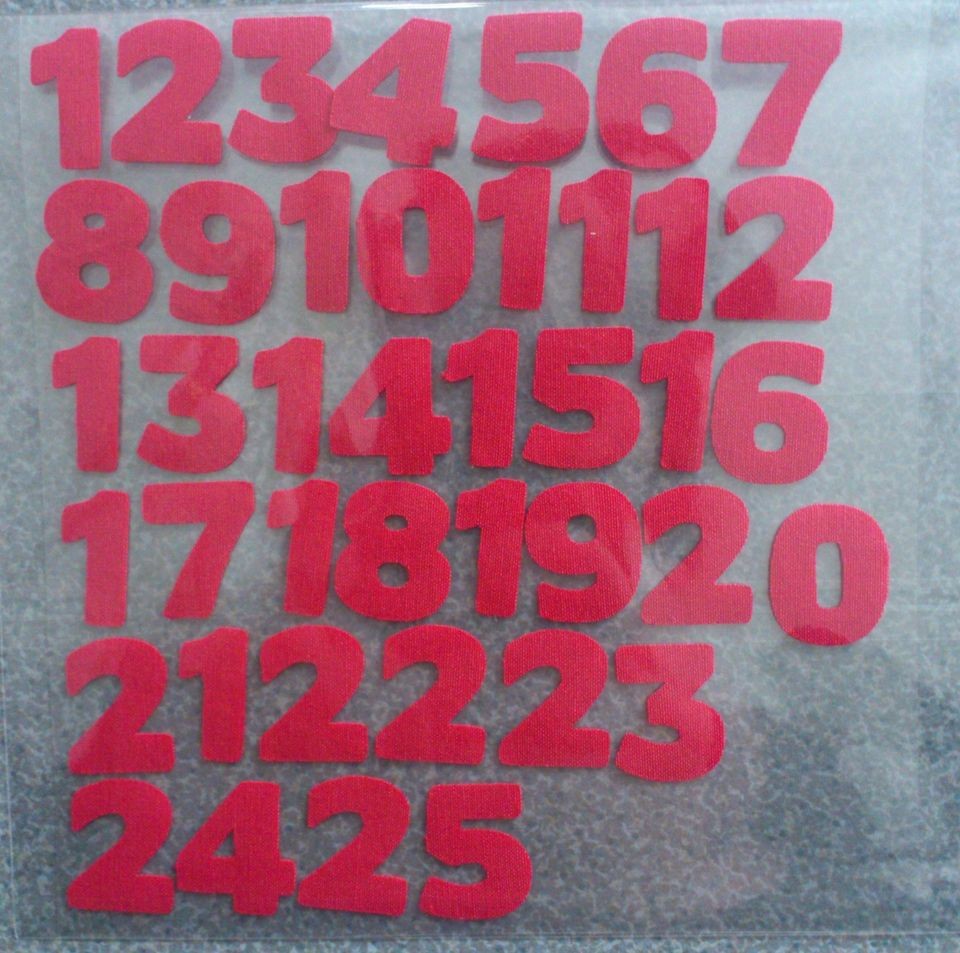   Fabric Numbers 1 25 Ready to Iron On Approx size 3/4Christmas