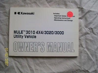 kawasaki mule 3010 4x4 /3020/3000 manual, feb. 2004, part number 