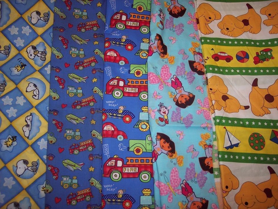 Novelty kids prints cotton fabric Peanuts Snoopy Trucks Cars Planes 