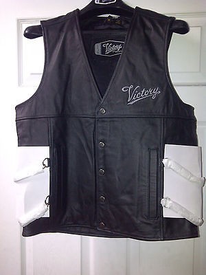 Mens Victory Motorcycle Leather Chain Vest.NWT