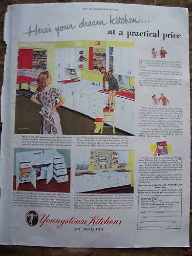 1946 Retro Youngstown Kitchen Boy Step Stool Ad