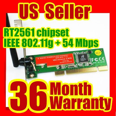 802.11g Wireless WiFi LAN PCI Network Card Desktop/PC